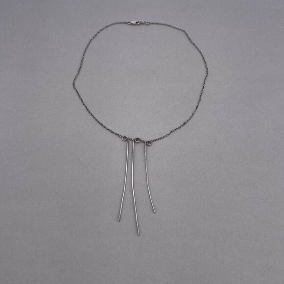 925 Sterling Silver Falling Twig Round Link Chain Necklace 16 Inch - Picture 4 of 7